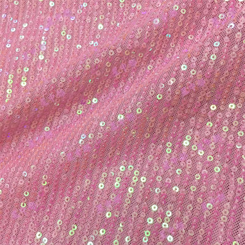 Sequin Bead Embroidery Elastic Mesh Fabric for DIY Sewing Stage Costumes Dress Scarf Clothing Fashion Cloth By The Meter