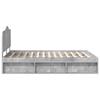 Bed Frame with Headboard  Concrete  140 X 200 Cm Solid Pine Wood