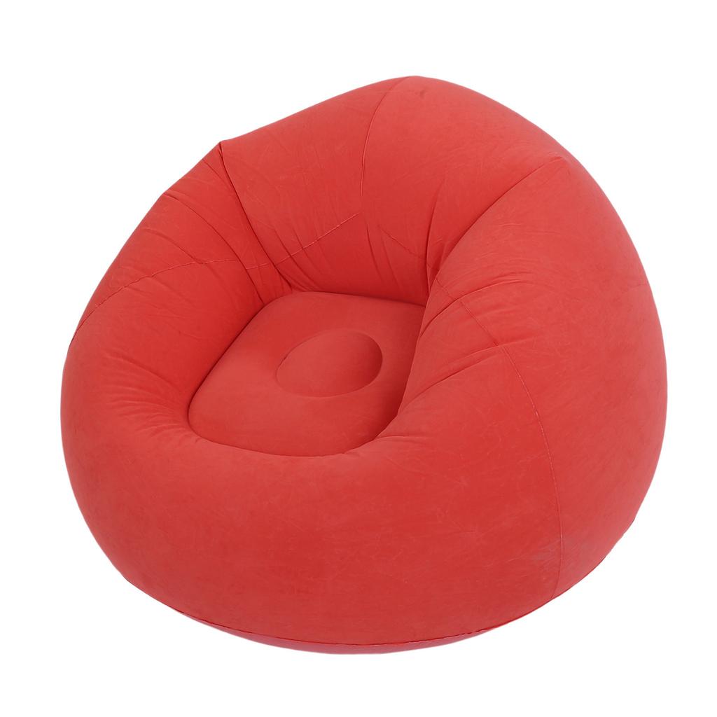 Uppblåsbar bönpåse utan bönor PVC Mjuk flockning Ergonomisk uppblåsbar loungefåtölj för vardagsrum sovrum