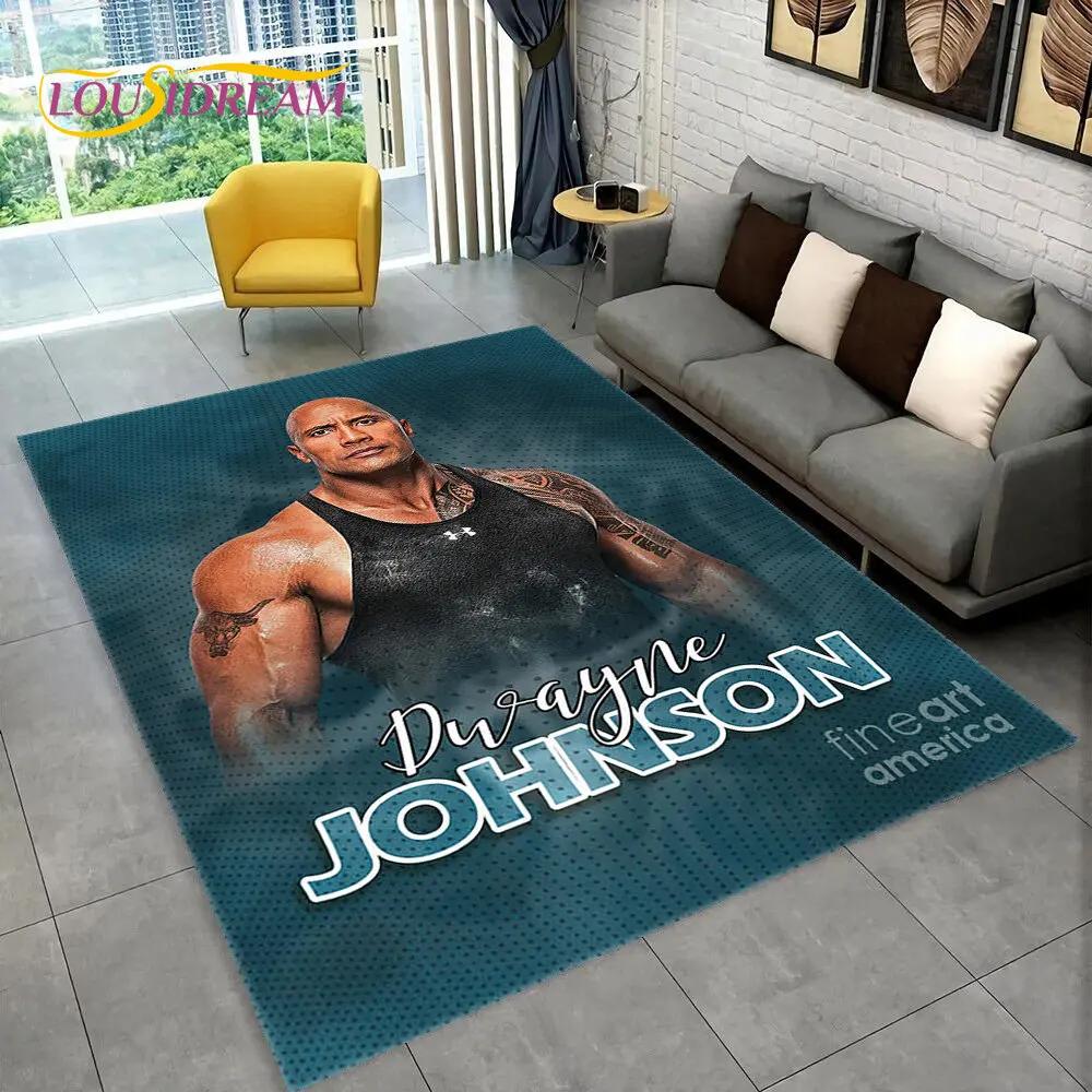 HD The Rock Dwayne Johnson Area Rug,Carpet Rug for Living Room Bedroom Sofa Doormat Decoration, Kids Play Non-slip Floor Mat 3D