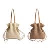 Neue Kordelzug-Haken-gewebte Tasche Einzel Schulter Crossbody gewebte Damen-Tasche große Kapazität Stroh-gewebte Tasche