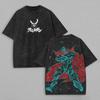 Tengen Toppa Gurren Lagann Printed T-shirt Oversized Unisex Washed Retro Top Japanese Hot Anime Hot Product Couples Streetwear