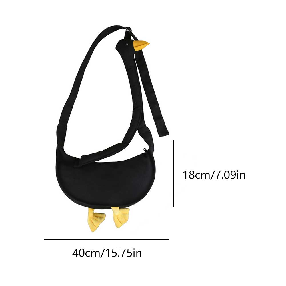 Women Silly Goose Bag Adjustable Strap Canvas Cartoon Goose Bag Large Capacity Funny Goose Shoulder Bag Daily Bag for Girls