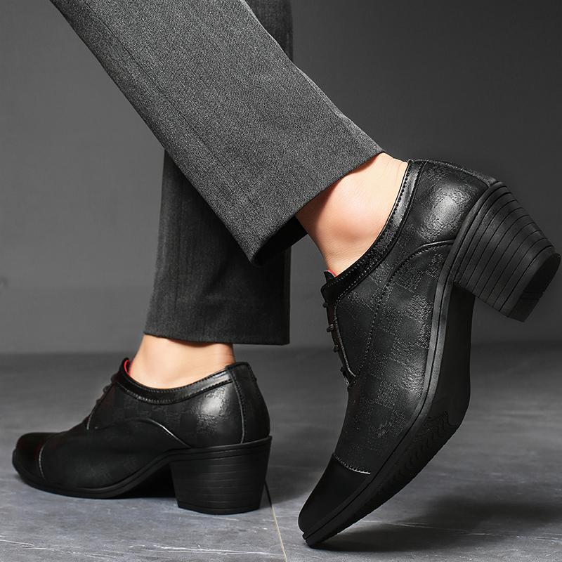 Luxury Classic Men's Genuine Leather Shoes Banquet Dress Shoes Men's Business Shoes High Heel Shoes Pointed Men's Wedding Shoes