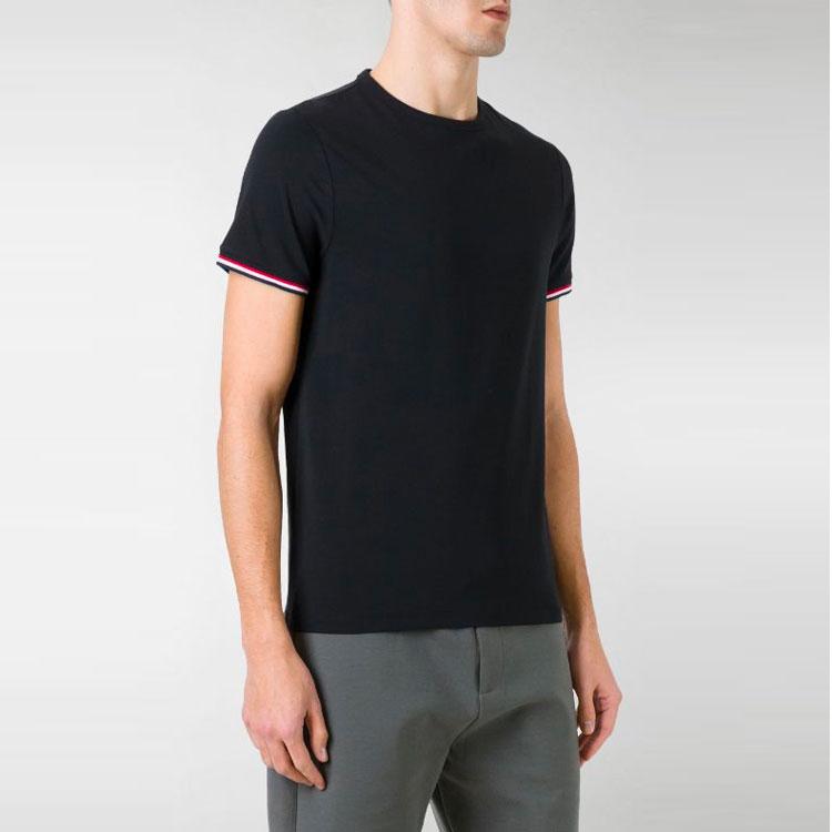 Moncler SS21 Logo Patch Short Sleeve T-Shirt Men Tops Black 801990087296999