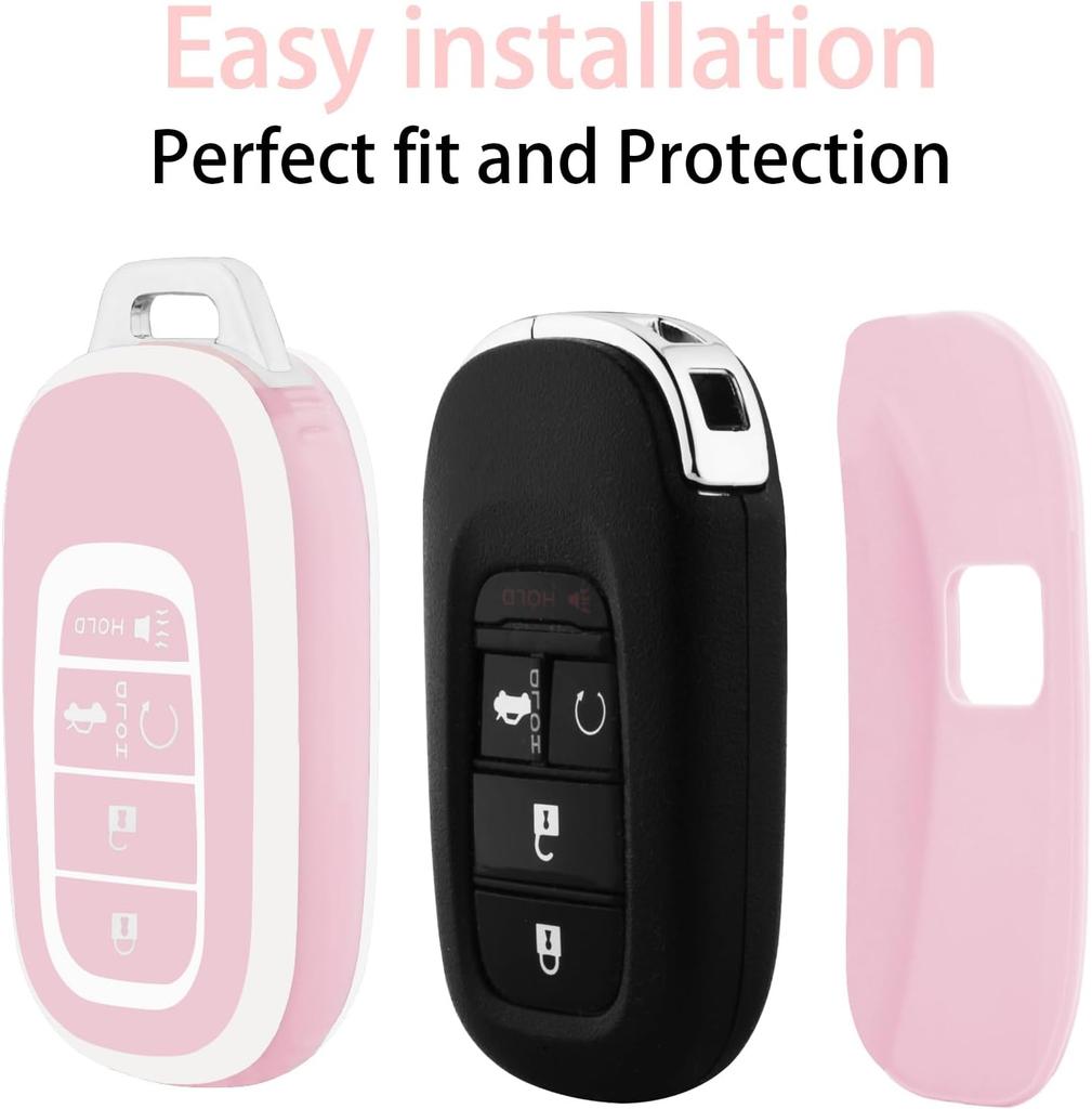 Honda Schlüsselanhänger, weiche TPU Schutzhülle für Schlüsselanhänger mit Honda Accord, Civic, Pilot Smart-Fernbedienungsschlüssel.