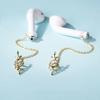 2pcs/pair Hollow Out Bluetooth Earphones Anti-lost Clip Leaf Headphone Chains  Women