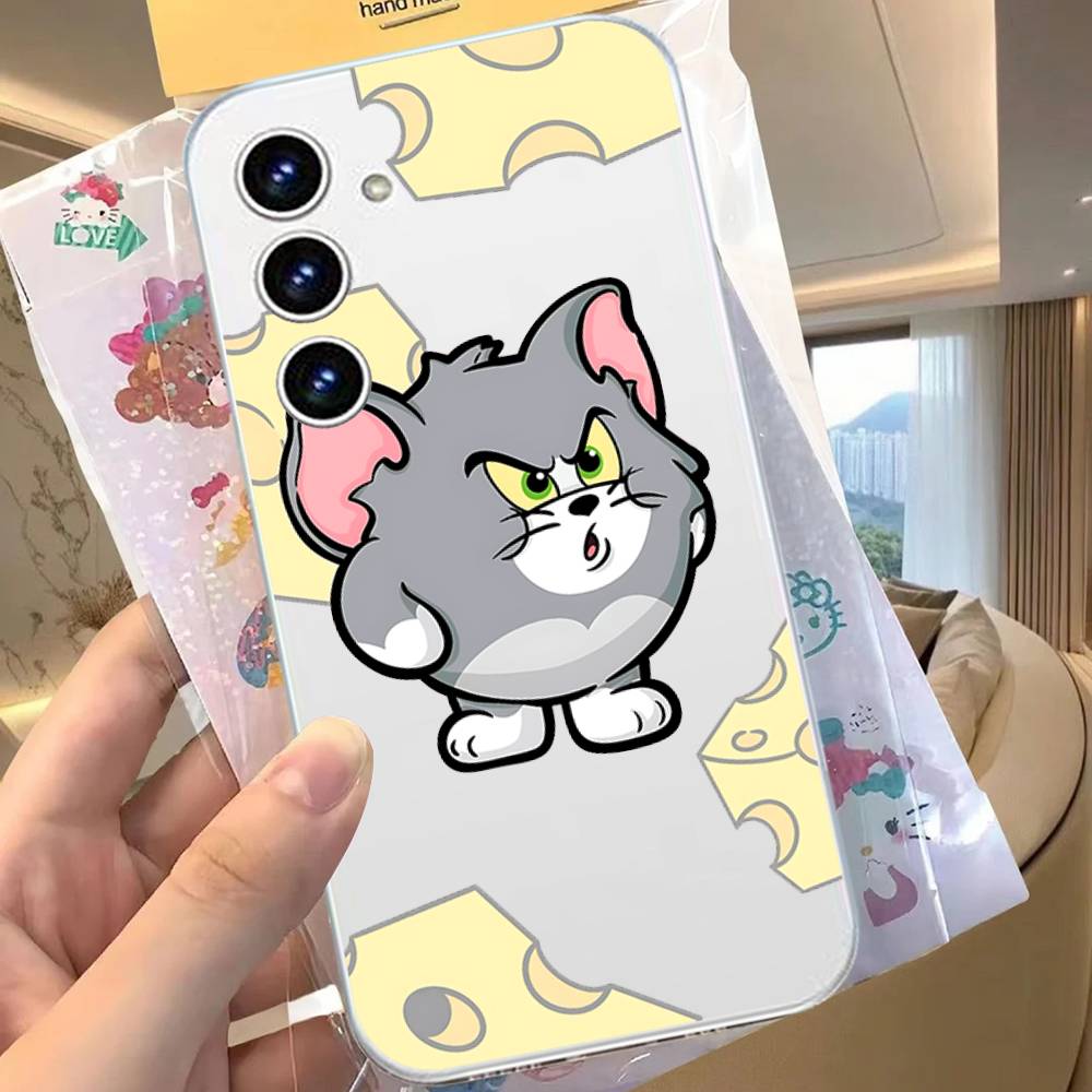 Coque de téléphone mignonne Jerry et Tom Pour Samsung Galaxy Coque transparente A52 A12 A51 S21 Edge S22ULTRA S23 S24 S20LITE Plus Ultra
