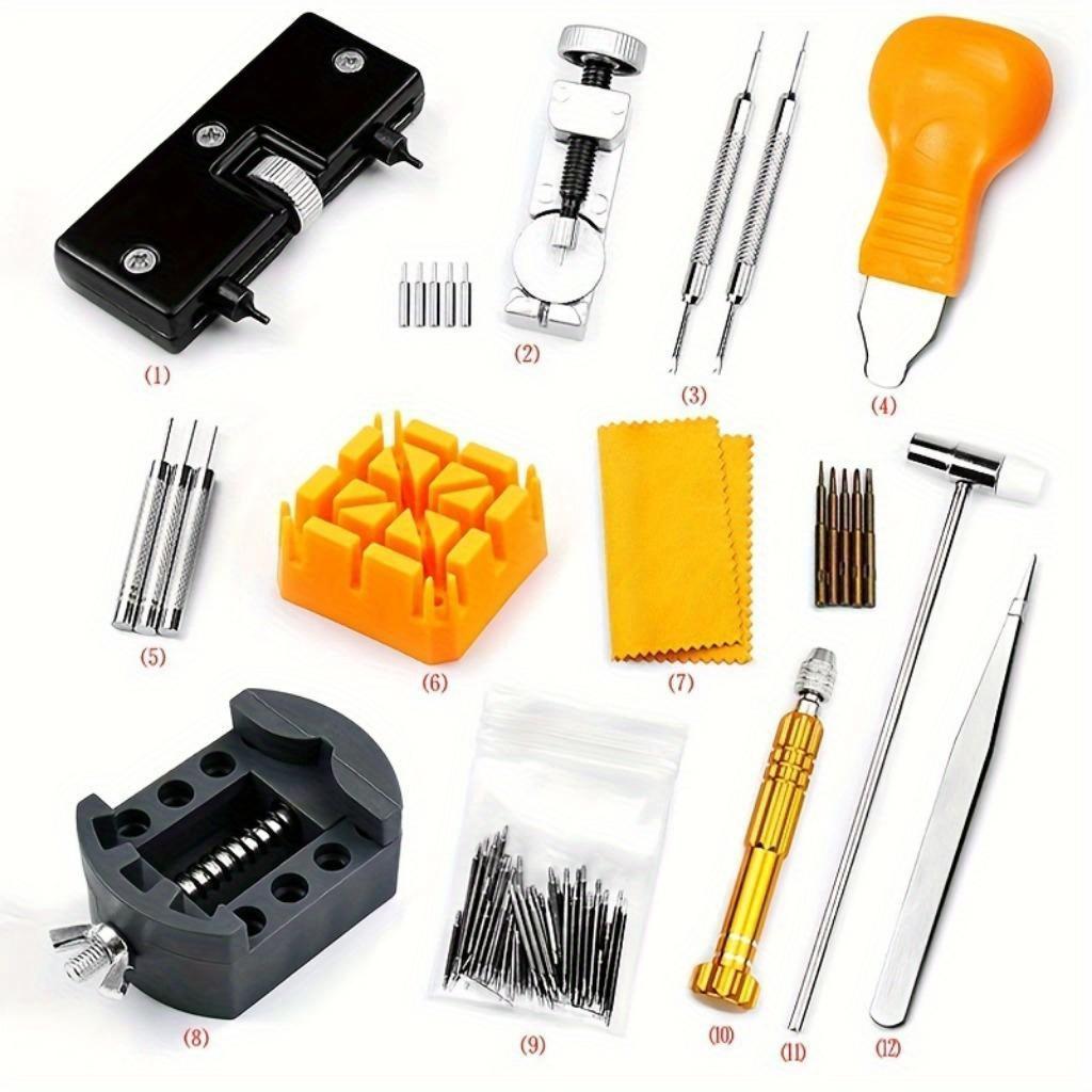 131pcs Watch Repair Kit, Watch Battery Replacement Kit, Professional Watch Tool Kit With Watch Link Removal Tool With 6 Extra Pins And Strap Tool