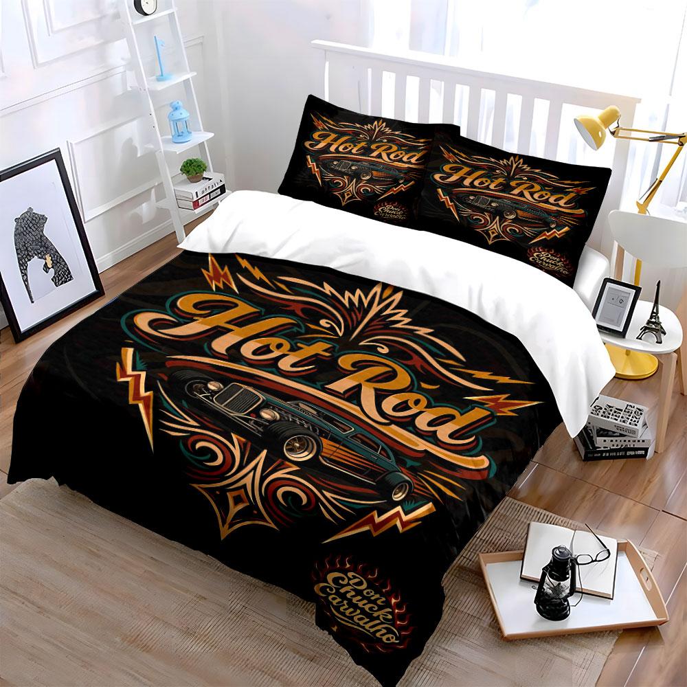 Classic car decorative motif. Bedding sets Duvet cover sets Duvet covers Pillowcases(1 * Duvet Cover 2 * Pillowcases, without duvet insert)