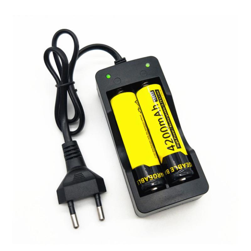 18650 Dual Charging Battery Charger With Cable Flashlight Dual Slot Smart Lithium Battery Charger
