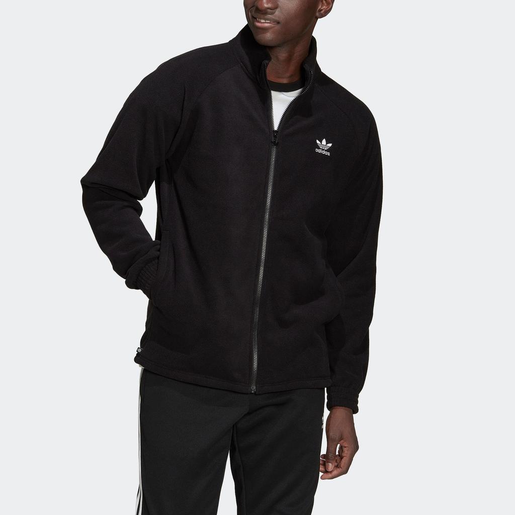 adidas Adicolor Classics Trefoil Teddy Fleece Jacket Asia Sizing 'Black' Men's HK7295