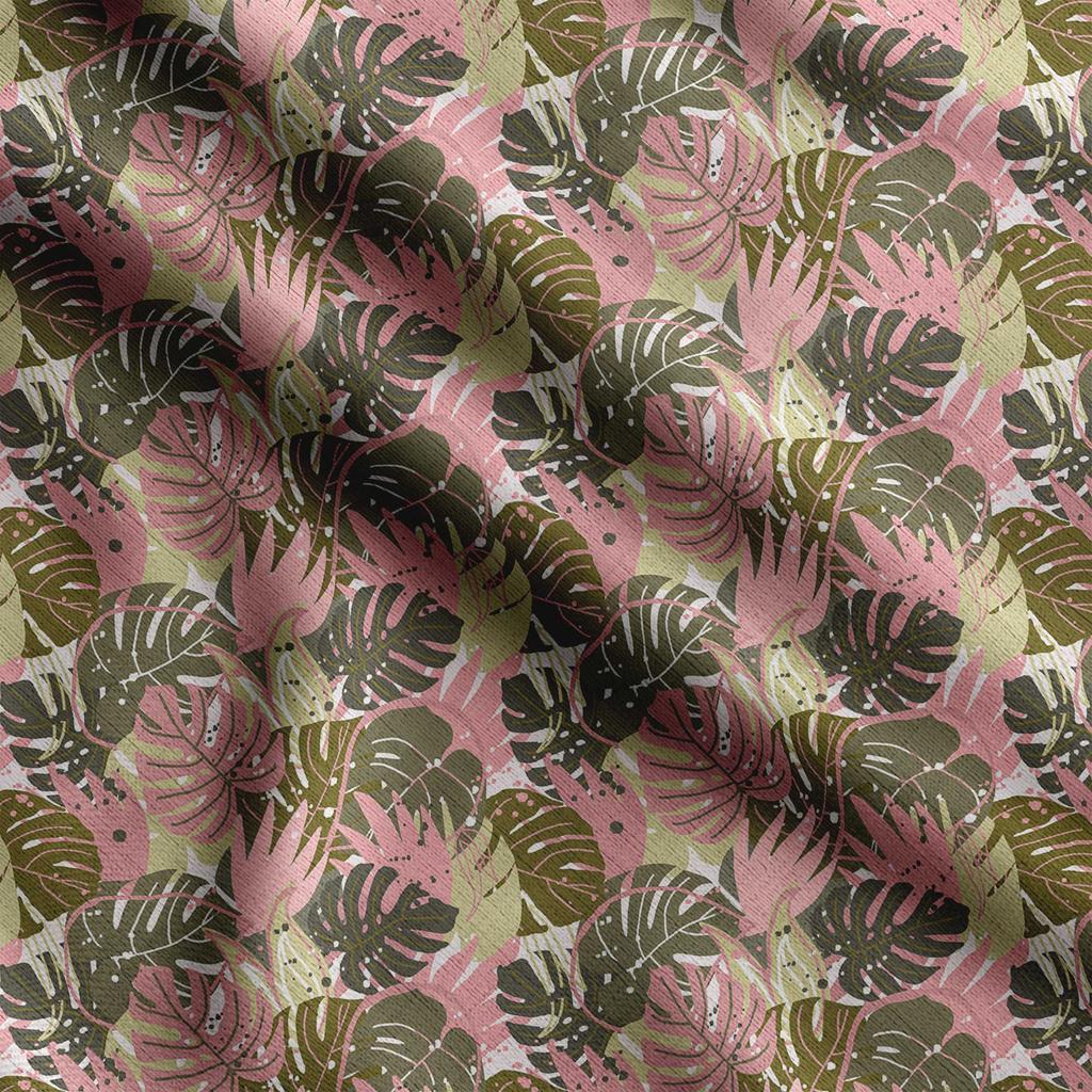 Soimoi Leaves Print,  Cotton Cambric, Quilting Fabric Sold by The Yard 42 Inch Wide, Medium Weight Cotton Fabric,