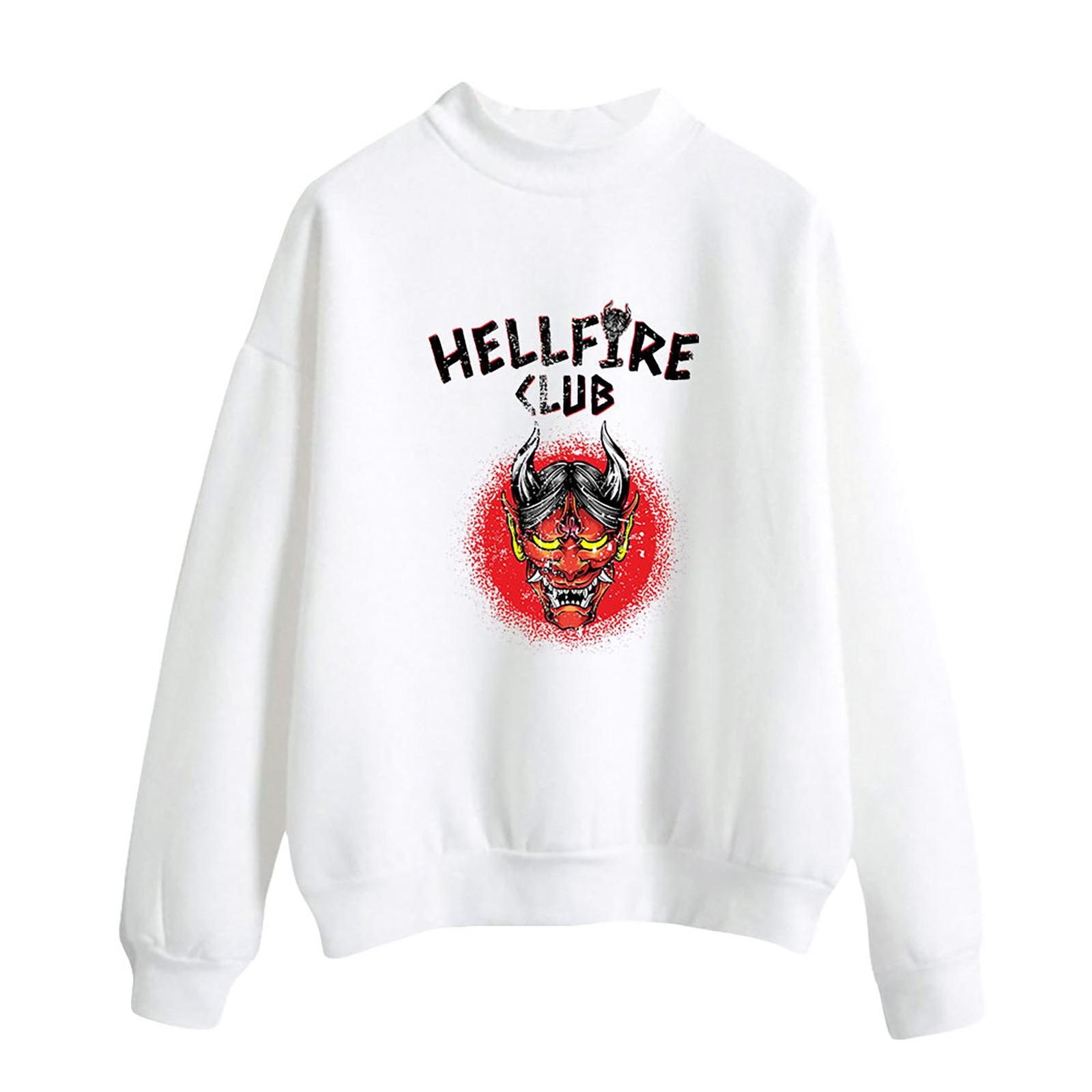 

Мужские топы с длинными рукавами Stranger Thing S 4 Hellfire Club & Weapons M белый