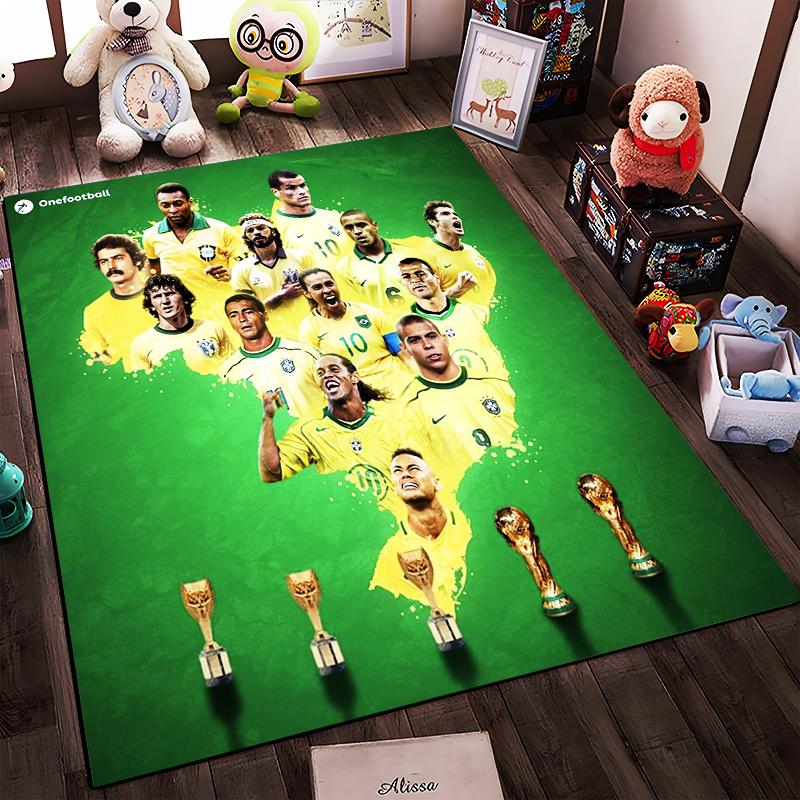 Soccer Team Trophy Designed Floor Mat, Suitable As a Non-slip Mat for the Living Room or Bedroom Sofa