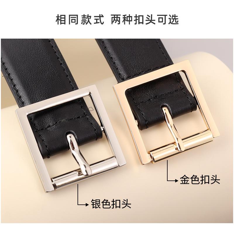 Vintage Minimalist Style Fashionable Child The R0W Minimalist Square Buckle Oil Wax Calfskin Belt