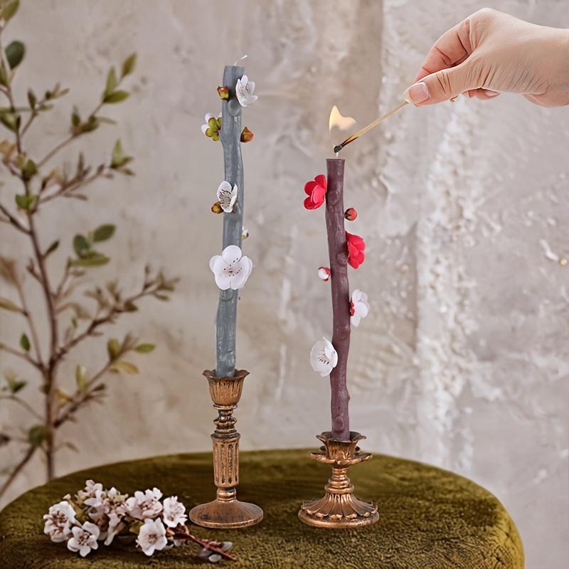 Stampo in Silicone per Candela Fai da Te a Forma di Ramo Lungo Ramo di Fiori di Pruno Ramo di Albero Stampi in Resina Epossidica Tronco d'Albero Stamp