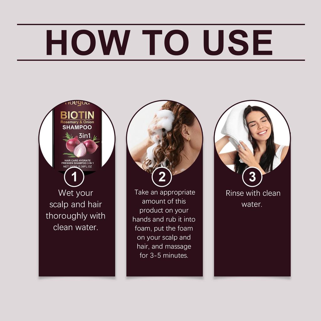 Hoegoa 3-in-1 Shampoo - Gentle Cleansing Strengthening Hair, Soft Shiny Moisturizing Scalp, Clean Refreshing