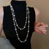Rose Pearl Bead Necklace Set French Niche Light Luxury Collarbone Chain High-End New Necklace