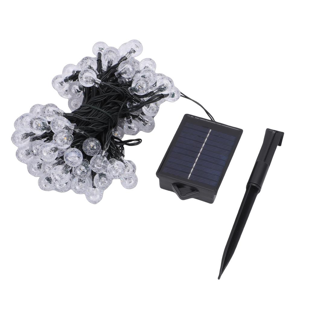 LED Solar String Lights 12M Ball Style Outdoor Rainproof Solar Powered with Remote Control 100 Lights 8 Lighting Modes