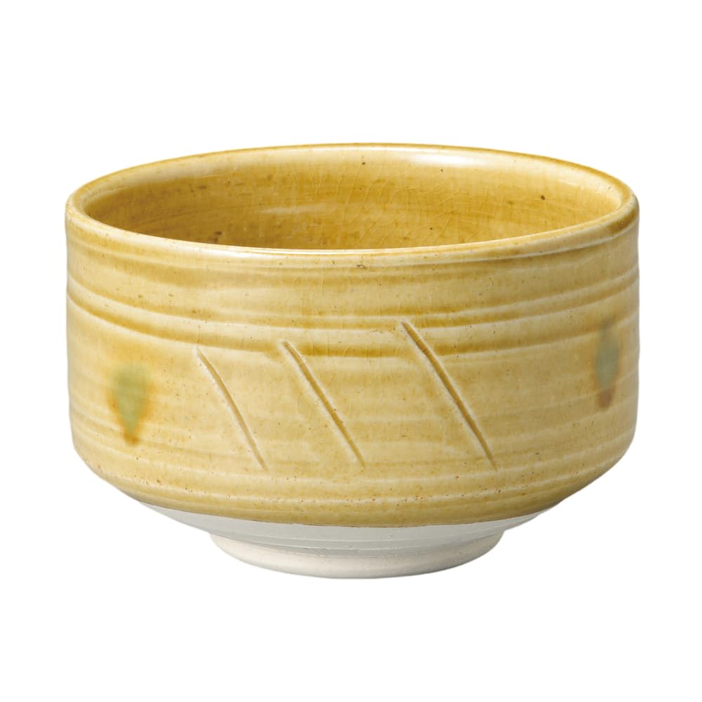 

Matcha Yellow Seto Mino Made in Japan Ale-net Bowl, Pattern, Ceramic, Ware,