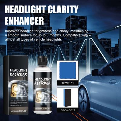 Automotive Headlight Lens Restorer Car Headlight Repair Fluid Long-Lasting Protection Easy Application