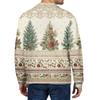 Men's Casual Christmas Print Button Long Sleeve Shirt