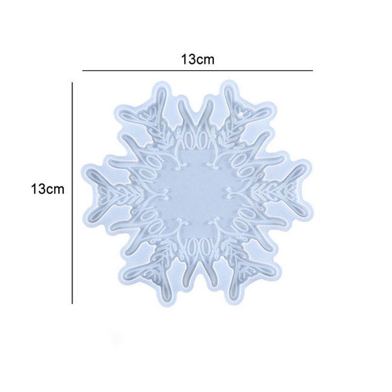 Mould DIY Crystal Resin Hollow Snowflake Heat-Resistant Coaster Mold Snowflake Hanging Ornament Christmas Series Silicone Molds