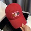 Fashion Hat Cream Spring Korean ins Baseball Cap Summer Female Cute Cartoon Embroidery Big Head Shade Cap
