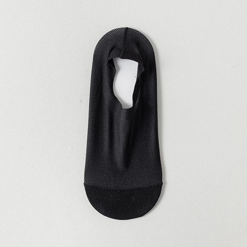 Men's Silicone Non-Slip Invisible Ice Silk Mesh Socks with Cotton Sole