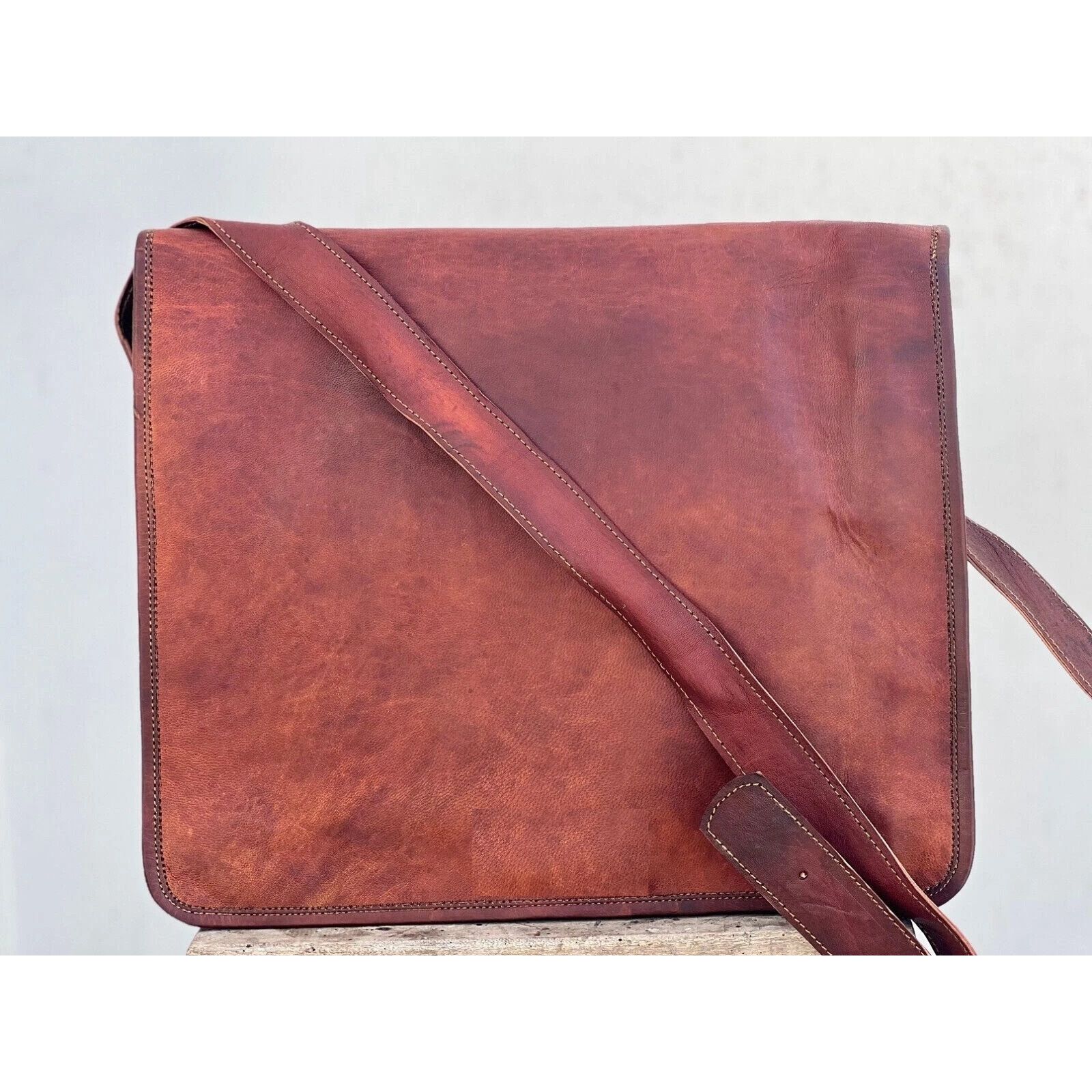 

Портфель Винтажная Сумка Ранец Новый Кожаный Мужской Наплечный Сумка-Мессенджер для Ноутбука 18 x 14 x 6 in