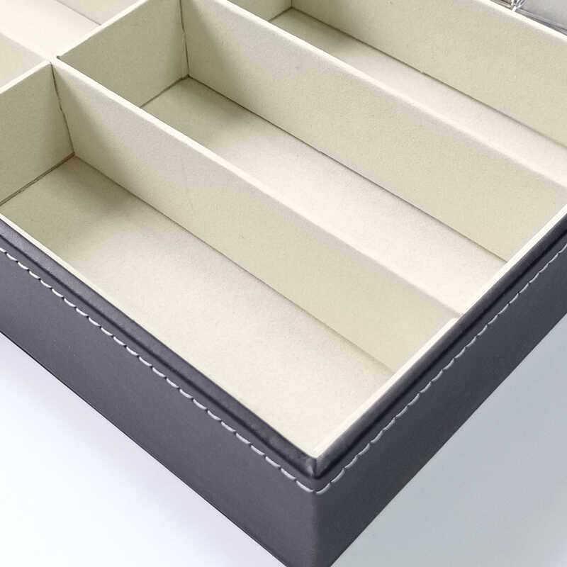 PU Leather 8-Grid Glasses Display Case, Moisture & Dust-Proof Storage for Sunglasses & Polarized Eyewear