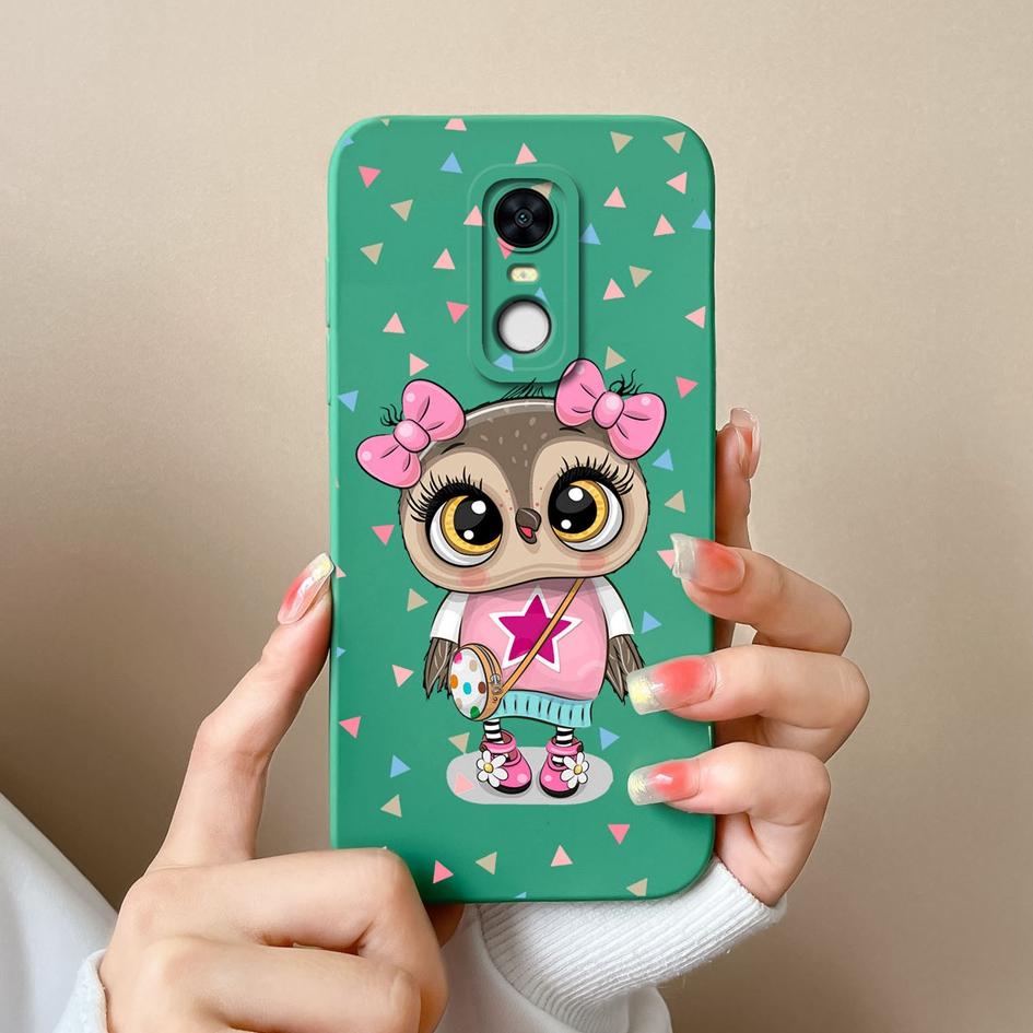 For Redmi Note 7S 9S 10S 7 8 9 10 9T 10T K80 Pro Max Plus Phone Casing Lovely Kitten Owl Pattern Square Liquid Silicone Protection Case For Redmi Capa