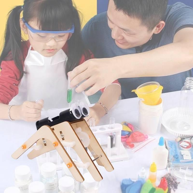Wooden Diy Spider Bionic Robot Science Experiment Stem Educational Toy For Kids