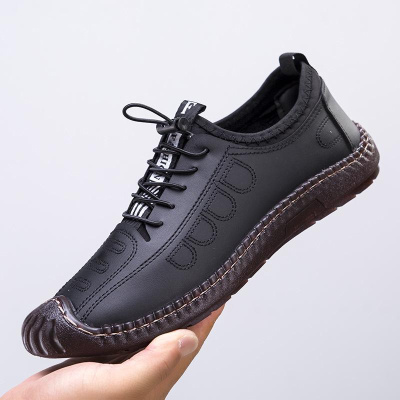 Men's Leather Shoes Trendy Soft-soled Sports Shoes Breathable Casual Shoes a Piece