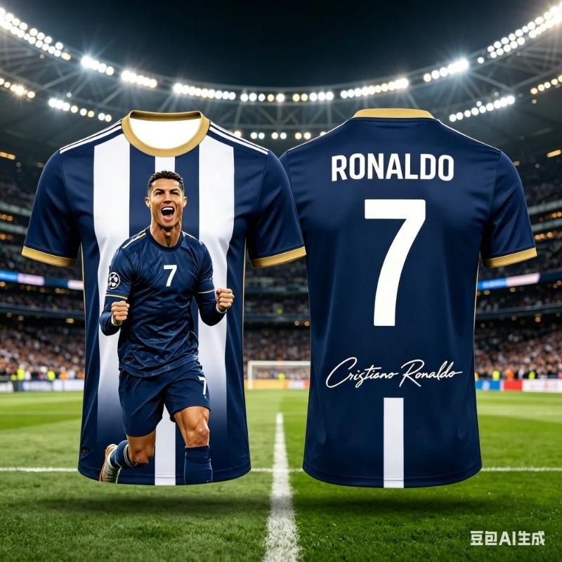 Erkek Yazlık 3D Ronaldo Baskılı Futbol Spor Tişörtü, Nefes Alabilen ve Hızlı Kuruyan Malzeme Tasarımı, Taraftarlar İçin Mükemmel Yaz Hediyesi