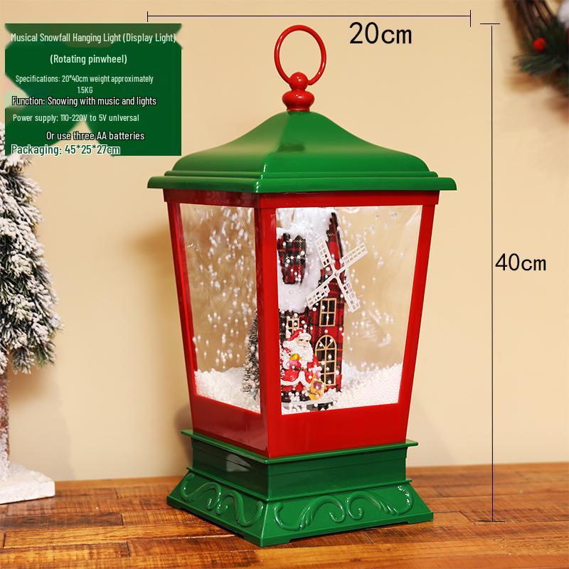 European Snowfall Music Lamp: Christmas Gift & Ornament for Living Room or Mall Display