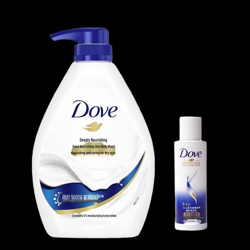 Dove Deeply Nourishing Body Wash with Bonus Shampoo Set