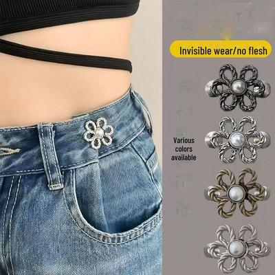 Fibbia per Pantaloni Floreale di Alta Gamma con Vita Invisibile per Regolazione Senza Cuciture