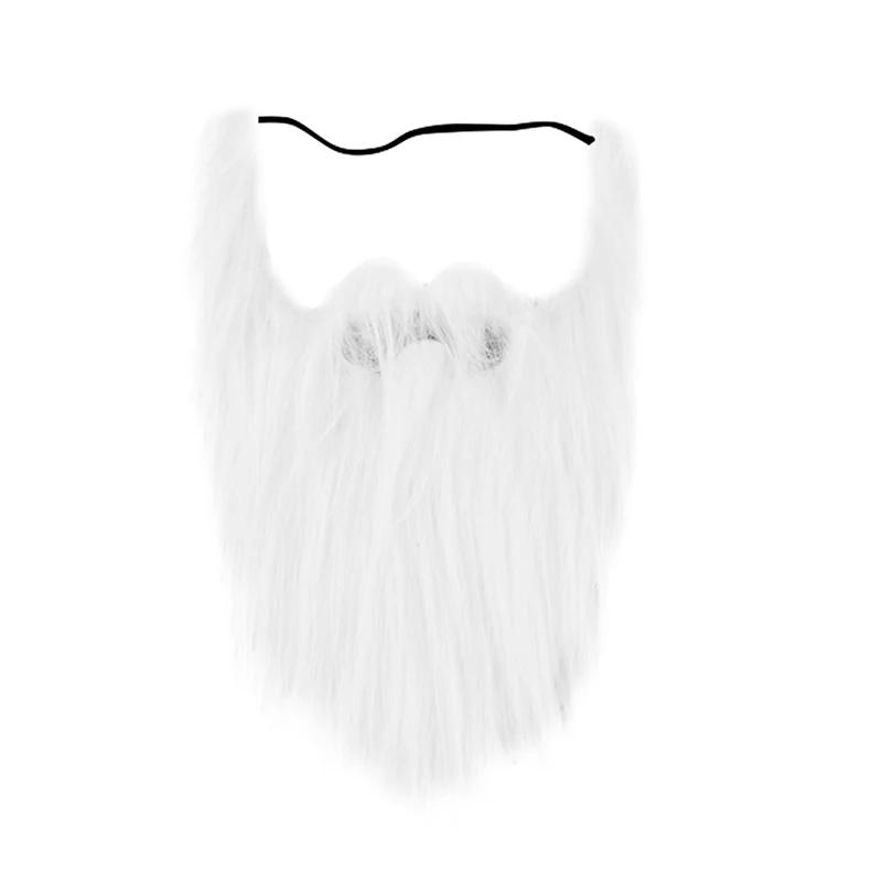 

DIY Fancy Dress Fake Beard Long Fluff Beards Cosplay Costume Props Simulated Beard Handmade Mustache Halloween Party Supplies белый
