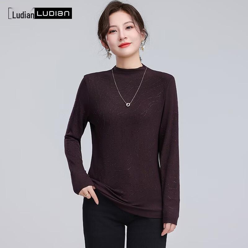 LUDIAN Women s Rhinestone Long-Sleeve Base Layer Top 190/108A