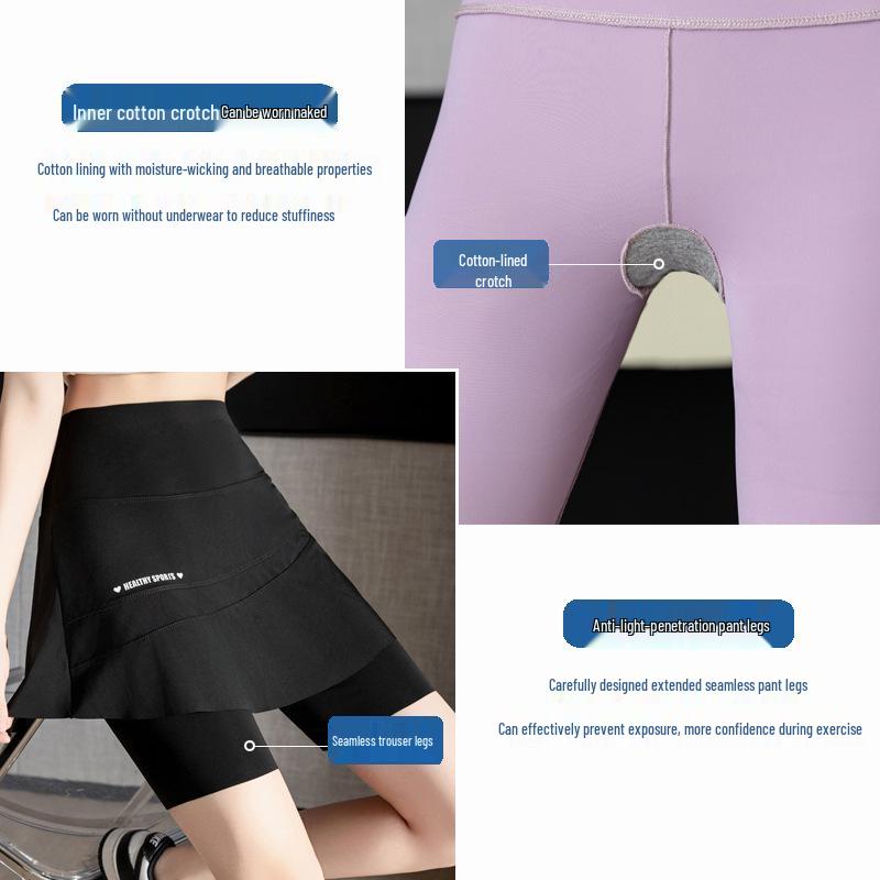 2026 Spring/Autumn Plus Size Women's Two-in-One Yoga Pants - Hip Lift, Running, Training, Slimming Fit