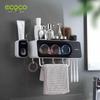 No-Drill Wall-Mounted Toothbrush Holder & Toothpaste Dispenser