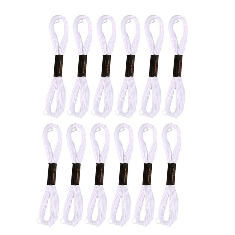 

Cross Stitch Embroidery Thread for DIY Homemade Craft Sewing Accessories 12 White+12 Black Embroidery Floss