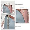 Large Capacity PU Shoulder Bag 23x19x11.5cm Blue & Pink