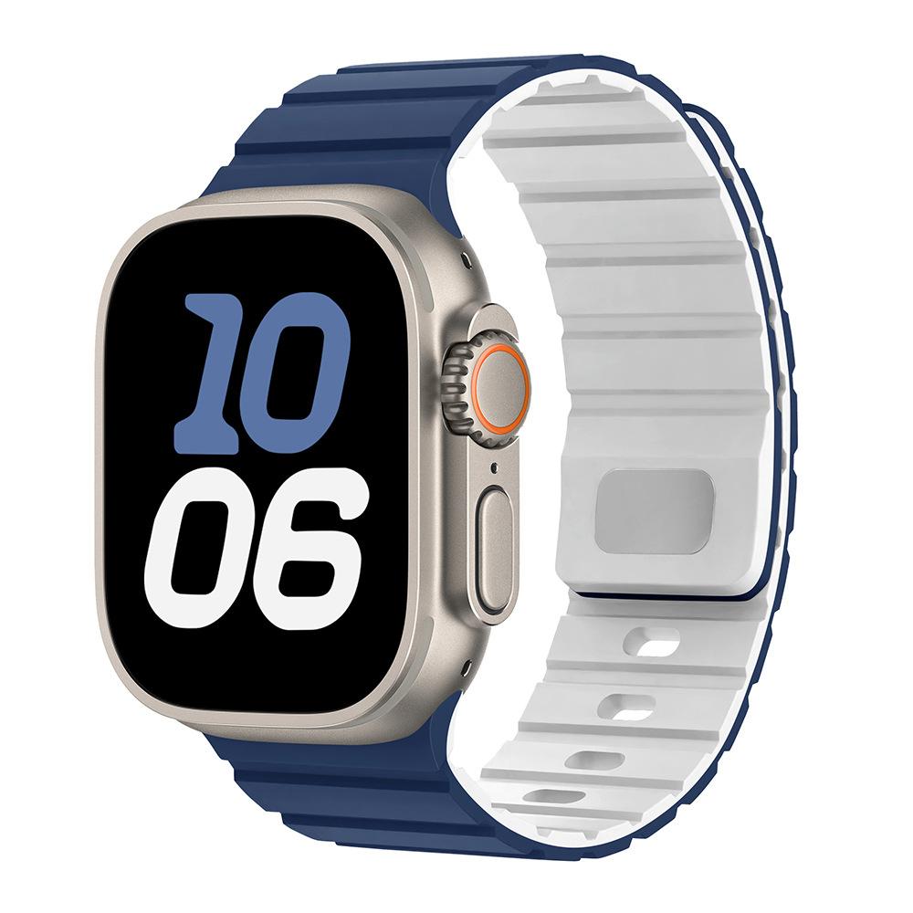 Apple S10 Saat için Uygun Silikon Kordon 42mm/46mm Mıknatıslı Emiş Ultra2 Silikon Erkek ve Kadın Kordonu