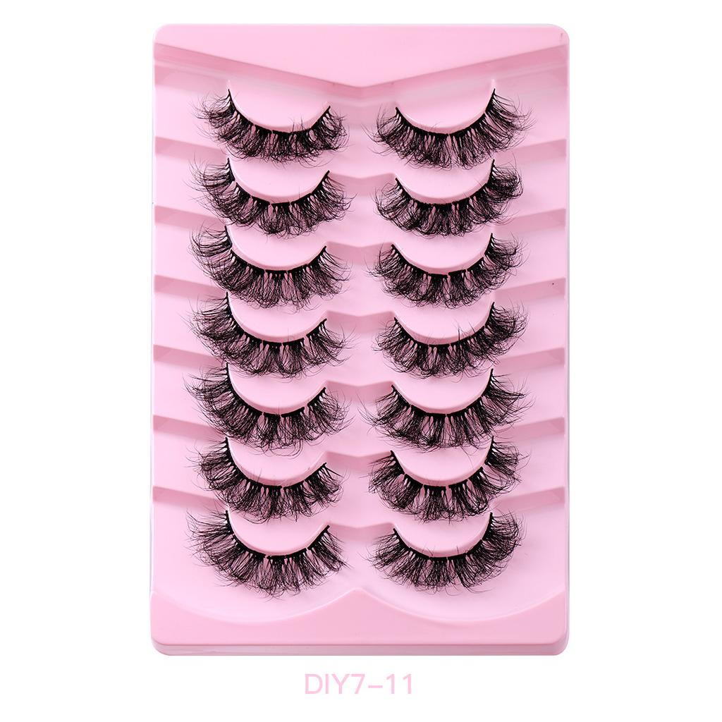 Diy Segmented False Eyelashes 7 Pairs Of High Imitation Mink Hair Dense Curl Simulation Eyelashes