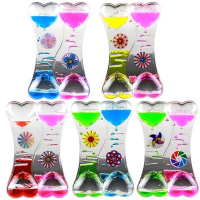 Youxwang Double Heart Liquid Motion Bubble Drip Oil Časovač Hodiny s hodinami pro děti Dárek k hračkám