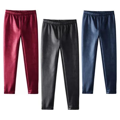 Faux PU Koža Detské Detské Dievčenské Legíny Tenké Skinny Baby Tenké legíny na jar Jeseň Dlhé nohavice