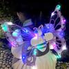 Electric Butterfly Wings Dazzle Colour Lights Sound Effects Girls Angel Elf Feather Back Decoration Girls Light Will Move Toys